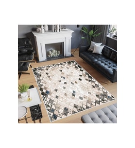 Rovigo Home Dijital Baskı Yıkanabilir Kaymaz Taban Salon Halısı RVG0524 (Kahverengi)