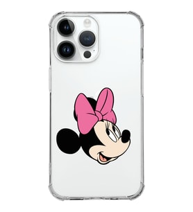 Apple iPhone 14 Pro Uyumlu Köşe Korumalı Antişok Kapak Minnie Mouse Tasarımlı Şeffaf  Kılıf