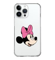 Apple iPhone 14 Pro Uyumlu Köşe Korumalı Antişok Kapak Minnie Mouse Tasarımlı Şeffaf  Kılıf