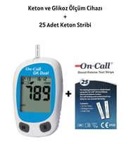 Acon - On Call GK Dual Kan Şekeri ve Keton Ölçüm Cihazı + 25 Adet Keton Stribi
