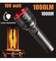 100 watt metal tasarım 1000 lümen 1000 metre zomlu el feneri or-2208-tg