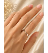 Taşlı Çizgisel Silver Yüzük
