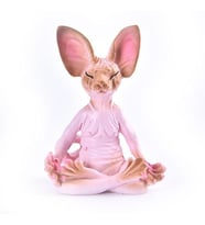 Dekoratif Yoga Yapan Kedi Biblo Meditasyon Minyatür 8 cm Sfenks Kedisi Dekor Masaüstü Ev Dekorasyon  (Pembe)
