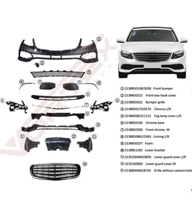 Mercedes E Serisi W213 Ön Tampon Komple Set Exclusive 2016 Sonrası Uyumlu