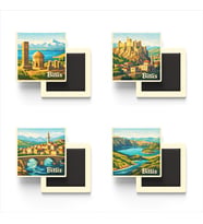 Bitlis - Baskılı Buzdolap Magneti Kare - 9x9 cm - 4 Adet