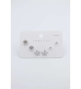 Çoklu Set Küpe - Gümüş