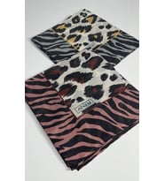 İndia Leopar Desen 2'li Sorti  Eşarp -6294 (Çok Renkli)