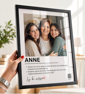 Anneler Günü Hediyesi, Kişiye Özel Anne Temalı Fotoğraflı Çerçeve Tablo – Anlamlı Anne Hediyesi