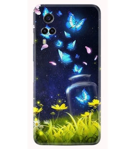 Vivo Y53s Kılıf Desenli Silikon Güzel Kılıf Neon Butterflys 1309
