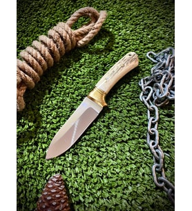 Bushcraft Prinç Örgülü Kamp Bıçağı (Geyik Boynuz)