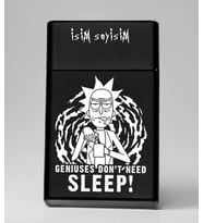 Rick and Morty Geniuses Don't Need Sleep Desenli Metal Tabaka – Kişiye Özel İsimli Hediyelik