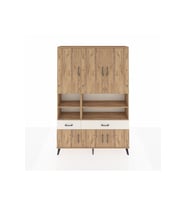 Arges Dolap 8 Raflı 2 Çekmeceli 6 Kapaklı 132x30x195 Çam-Çam/Aytaşı