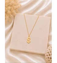 Kişiye Özel 925 Ayar Gümüş Dolar Sembolü Kolye (Gold)