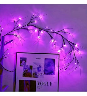 Dekoratif MOR LED Ağaç Dalı - 36 LED İç Mekan Uyumlu 8 Farklı MOD Ayarlı- USB Kablolu