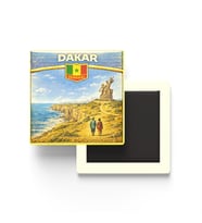 Retro Senegal Dakar Şehri Temalı Vintage Buzdolap Magneti – 9x9 cm