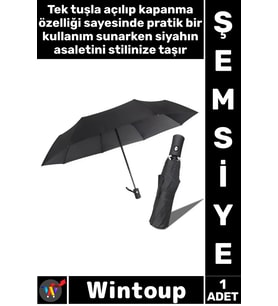 #Şemsiye Premium Rüzgara Dayanıklı Su Geçirmez Katlanabilir Konforlu Lüks Tam Otomatik Şemsiye Siyah