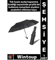 #Şemsiye Premium Rüzgara Dayanıklı Su Geçirmez Katlanabilir Konforlu Lüks Tam Otomatik Şemsiye Siyah
