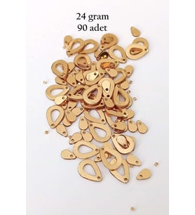 Oya Abiye Bileklik Kolye Pleksi Metalik Plastik Pul Altın Renk 24 gram 90 adet - BNC556