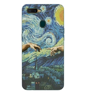 Oppo A5S/AX7/A12 Uyumlu Sanatsal Vintage Desenli Şeffaf Telefon Kılıfı