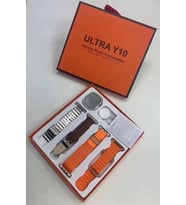 Serreha HEDİYELİK AKILLI SAAT 2023 YENİ ÜRÜN ULTRA Y10 AKILLI SAAT-ÇELİK KORDON+3 YEDEK KORDON