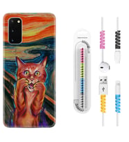 Samsung A02S A03S A10 A12 A13 A21S A22 Kılıf Kablo Koruma Spiral Silikon Tablo Cat 1788