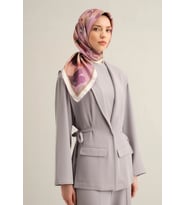 Armine Sura İpek Eşarp 9312-58 Pembe Karışık Desen