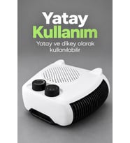 Elektrikli Fanlı Isıtıcı Bakır Sargılı Motorlu Beyaz