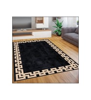 Rovigo Home Dijital Baskı Yıkanabilir Kaymaz Taban Salon Halısı RVG0444 (Siyah)