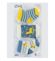Civil Baby Erkek Bebek 3'lü Çorap Set 0-24 Ay İndigo