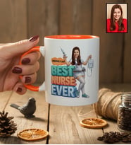 Kişiye Özel Karikatürlü Hemşire Best Nurse Ever Kupa Bardak Tıp Bayramı Hediyesi