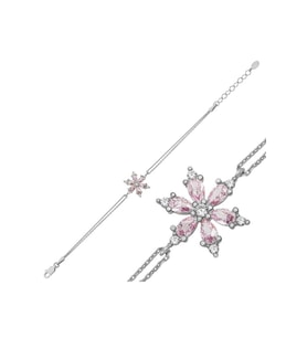 Gümüş Pembe Lotus Çiçeği Kadın Bileklik CSR2185228