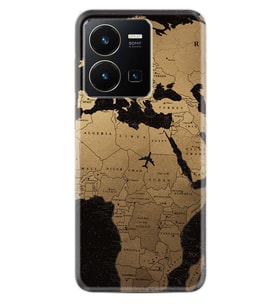 Vivo Y22 Kılıf Silikon Desen Özel Seri Map Planet 1656
