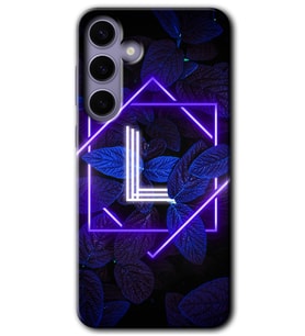 Galaxy S24 Plus Kılıf HD Desen Baskılı Kılıf - Dark Neon Yaprak L Harfi