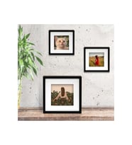 Yapışkanlı Sök-tak Paspartulu Siyah 14x14cm Pola Kare Fotoğraf Çerçevesi