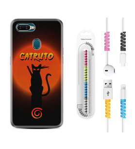 Oppo A5S A15 A16 A54 A55 A73 A74 Kılıf Kablo Koruma Spiral Silikon Catrudo 1679