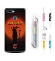 Oppo A5S A15 A16 A54 A55 A73 A74 Kılıf Kablo Koruma Spiral Silikon Catrudo 1679
