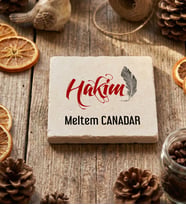 Kişiye Özel Hakim Bardak Altlığı  Hediyesi (Krem)