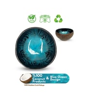 Blue Ocean Design Hindistan Cevizi Kasesi ve Altlığı Seti