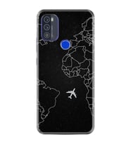Reeder P13 Blue Max Pro 256gb Kılıf Resimli Desenli Silikon Boyun Askılı Black Plane 1868