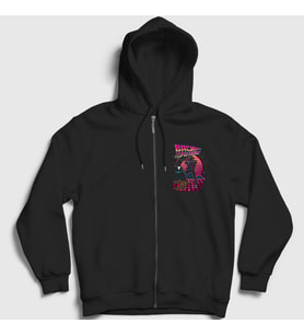 Presmono Unisex Siyah Watch Film Geleceğe Dönüş Back To The Future Fermuarlı Kapüşonlu Sweatshirt 243723tt
