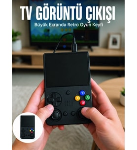 Retro Oyun Konsolu Çift Analog Joystick 64gb Hafızalı Taşınabilir El Konsolu