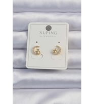 Xuping Gold Renk Zirkon Taşlı Tavşan Figürlü Ay Küpe