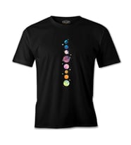 Gezegenler Yıldızlar Siyah Erkek Tshirt