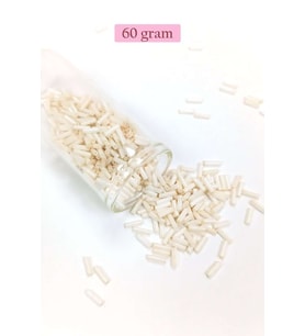 Uzun Boru Kesme Boncuk Çap 2mm Uzunluk 10 mm - 60 Gram - Açık - BNC298