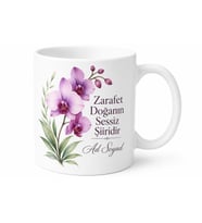 Kişiye Özel Orkide Sever Baskılı Kupa Bardak Hediye Porselen Mug