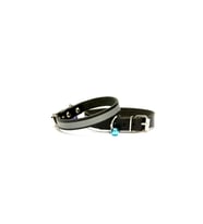Cattie Gerçek Deriden El Yapımı Reflektörlü Kedi Boyun Tasması 1x21-25cm - Black