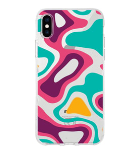 Apple iPhone XS Max Uyumlu Kapak Renkli Desen Tasarımlı Şeffaf Silikon Kılıf