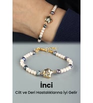 İnci Doğal Taş Kristal Boncuk Zincir Kapamalı Bileklik