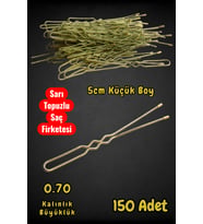 Technow Sarı 5 cm Küçük Topuzlu Saç Firketesi Toka 0.70 Sarı 150 Adet