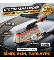 Teleskopik Saplı Cilalı Araba Temizleme Püskülü Oto Toz Alma Fırçası Mopu Mikrofiber Çizmez Pamuk